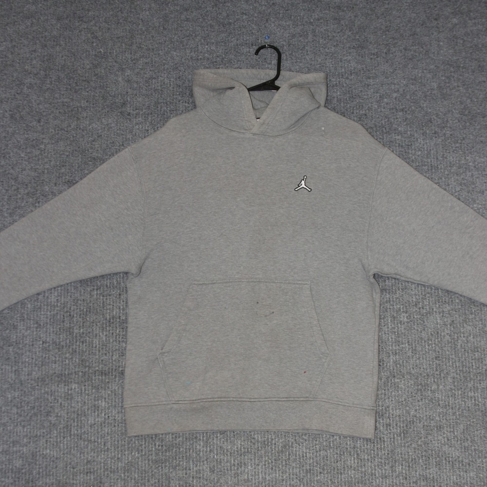 Jordan Jumpman Hoodie Mens M Grey Pullover Casual Athletic Sweatshirt Sport